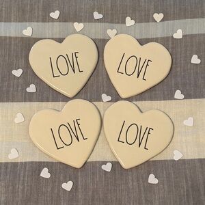 NWT Rae Dunn LOVE Heart Coasters
